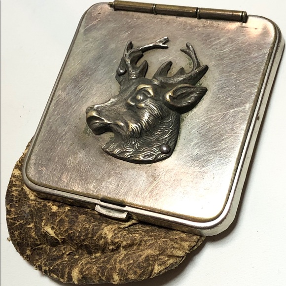 Antique Estate Elk Silver Leather Coin Pouch - Picture 1 of 8